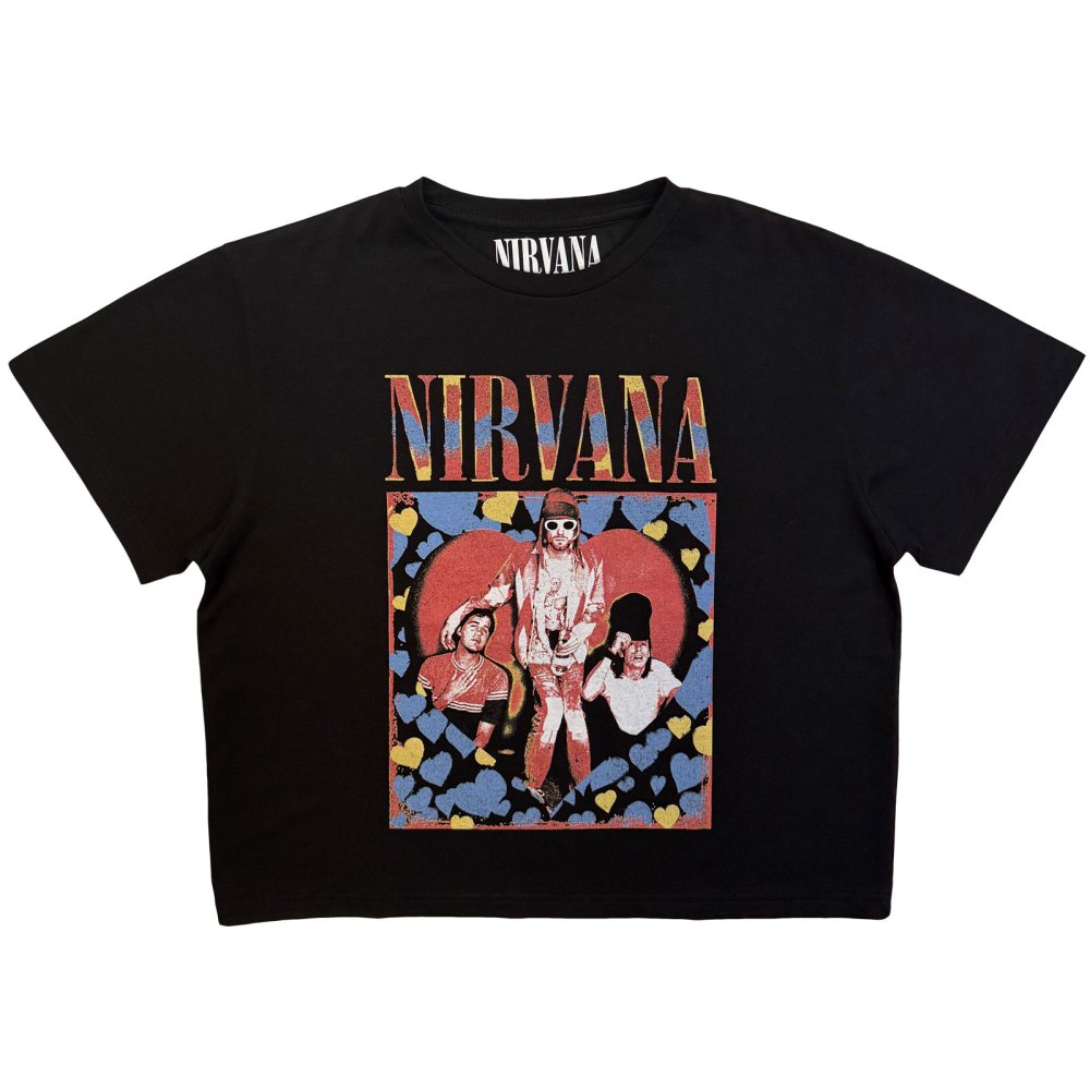 Nirvana - Heart Crop top - Schwarz